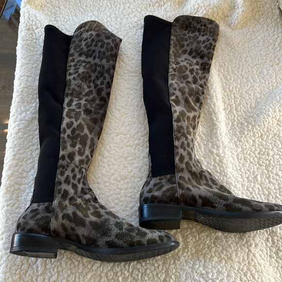 Stuart Weitzman, suede and fabric tall boots 8 1/2 - Picture 8 of 10